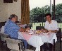 Bob Harvey and Gary Stubbington after his golf marathon
