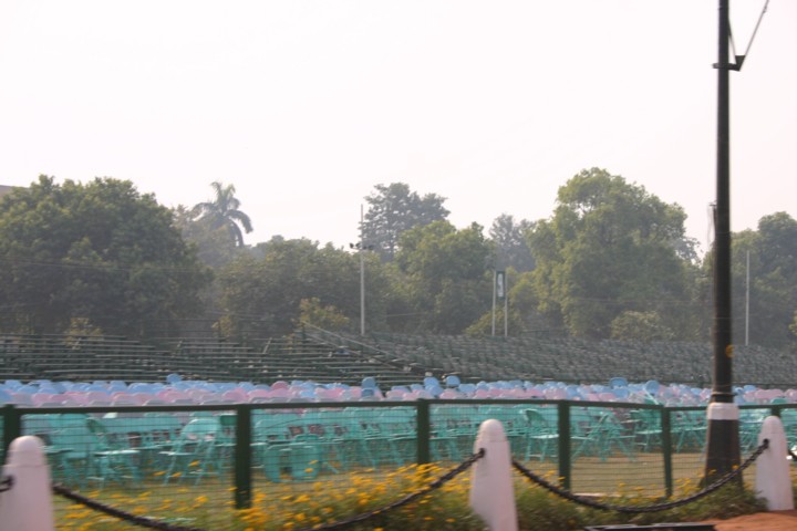 Seating for the previous day's celebrations