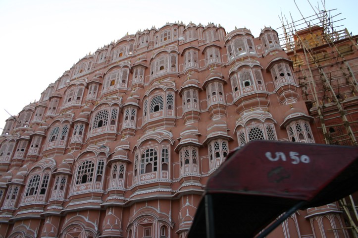 The front of the Hawa Mahal in Jaipur